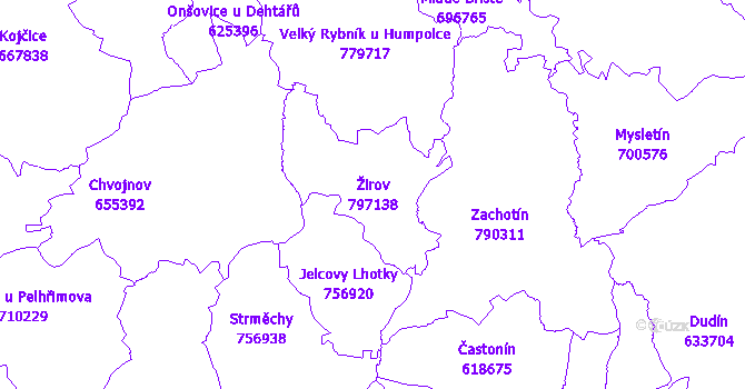 Katastrální mapa Žirov