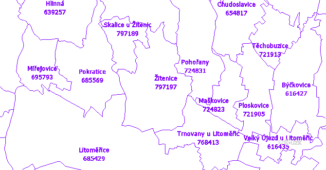 Katastrální mapa Žitenice