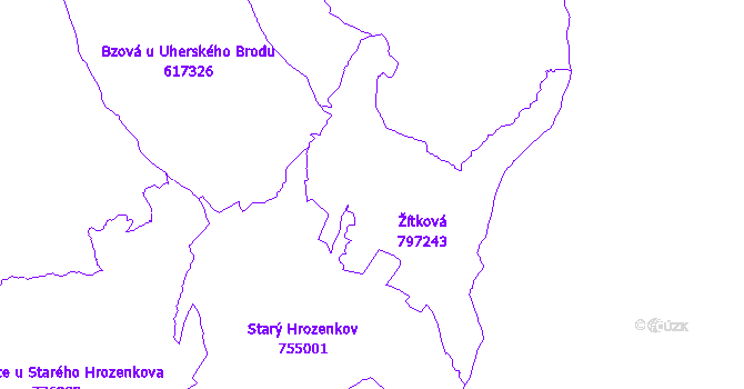 Katastrální mapa Žítková