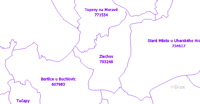 Katastrální mapa Zlechov