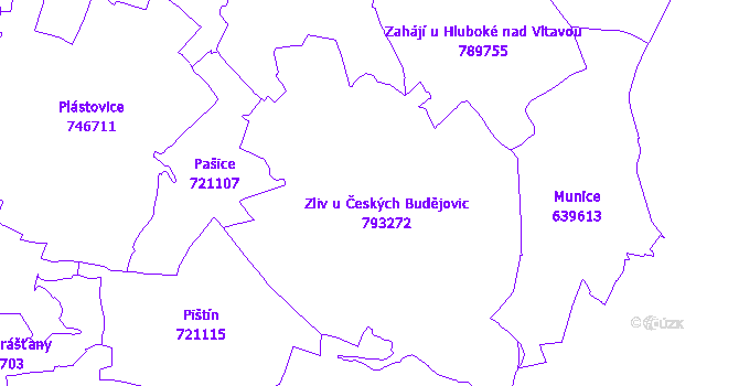Katastrální mapa Zliv