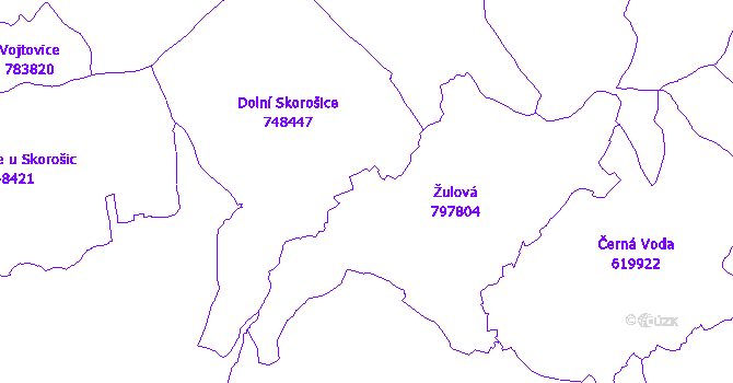 Katastrální mapa Žulová