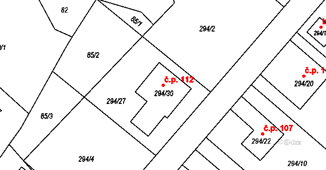 Slavětín nad Metují 112 na parcele st. 294/30 v KÚ Slavětín nad Metují, Katastrální mapa