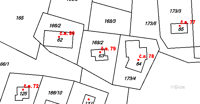 Voltýřov 79, Klučenice na parcele st. 63 v KÚ Voltýřov, Katastrální mapa