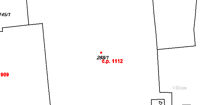 Chrudim IV 1112, Chrudim na parcele st. 288/1 v KÚ Chrudim, Katastrální mapa