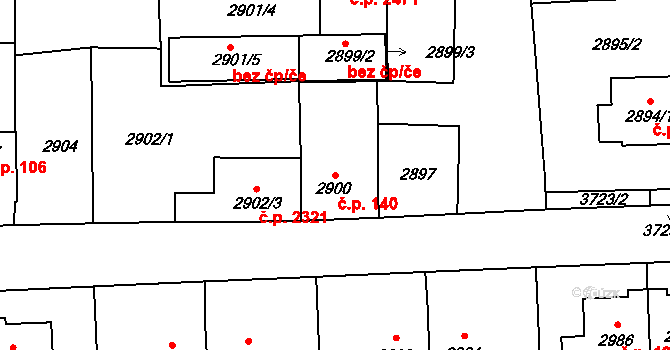 Břevnov 140, Praha na parcele st. 2900 v KÚ Břevnov, Katastrální mapa