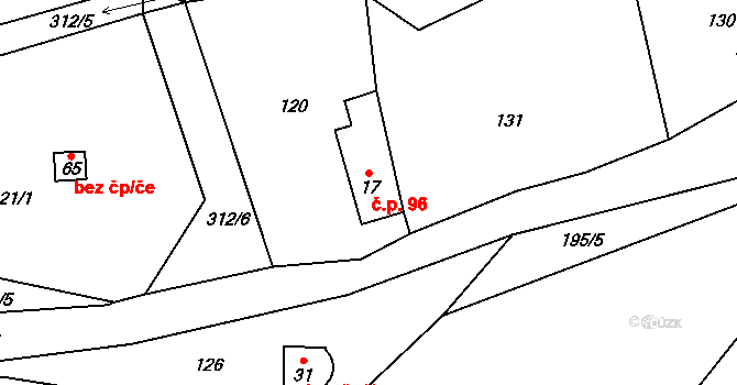 Lhota 96, Trutnov na parcele st. 17 v KÚ Bezděkov u Trutnova, Katastrální mapa