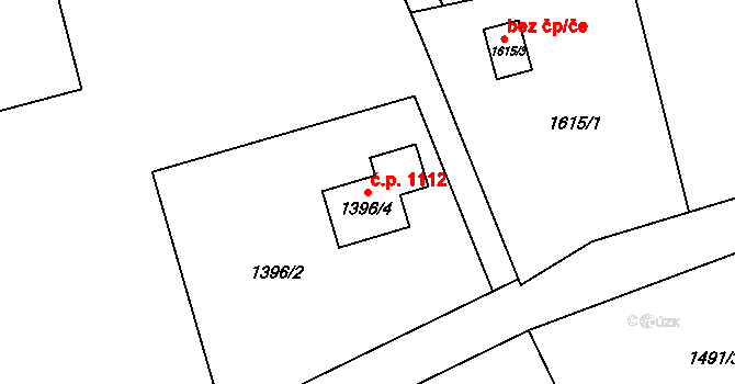 Vendryně 1112 na parcele st. 1396/4 v KÚ Vendryně, Katastrální mapa