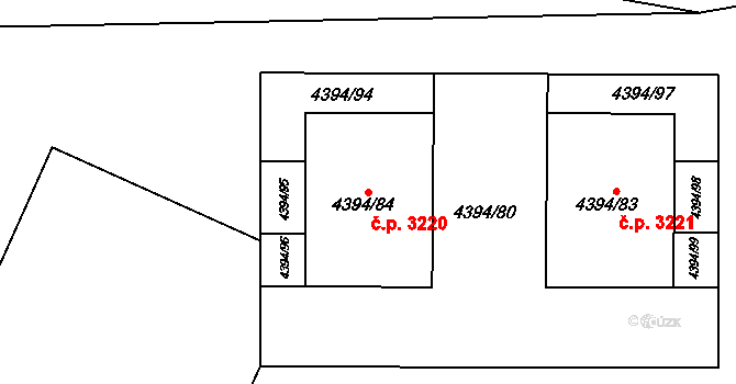 Přerov I-Město 3220, Přerov na parcele st. 4394/84 v KÚ Přerov, Katastrální mapa