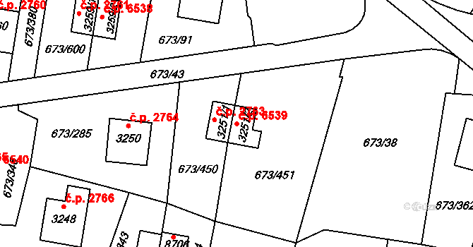 Zlín 6539 na parcele st. 3251/2 v KÚ Zlín, Katastrální mapa