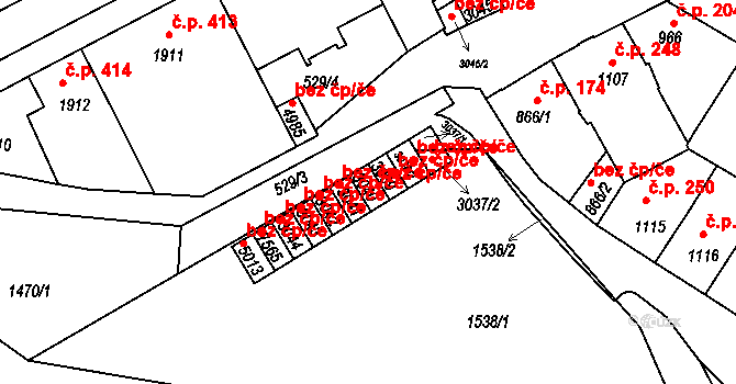 Třebíč 38387000 na parcele st. 3040 v KÚ Třebíč, Katastrální mapa