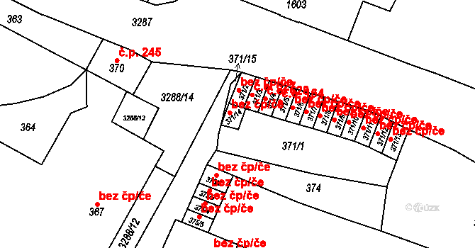 Mikulov 40643000 na parcele st. 371/14 v KÚ Mikulov na Moravě, Katastrální mapa