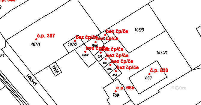 Kvasice 41615000 na parcele st. 858 v KÚ Kvasice, Katastrální mapa