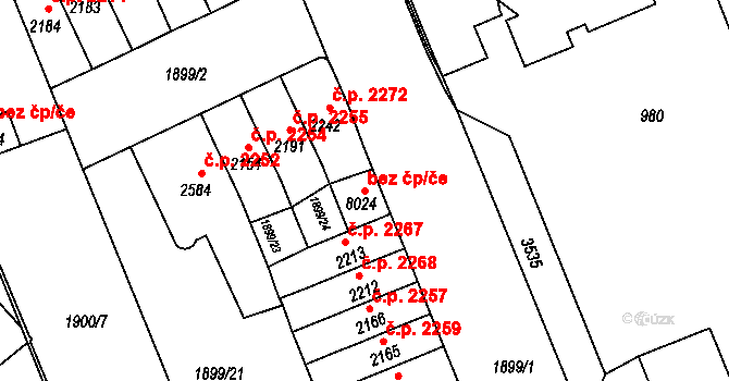 Kroměříž 42483000 na parcele st. 8024 v KÚ Kroměříž, Katastrální mapa