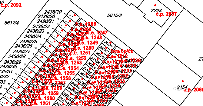 Žatec 1213 na parcele st. 2437/3 v KÚ Žatec, Katastrální mapa