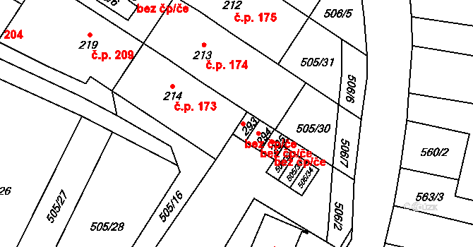 Bohutice 43241000 na parcele st. 293 v KÚ Bohutice, Katastrální mapa