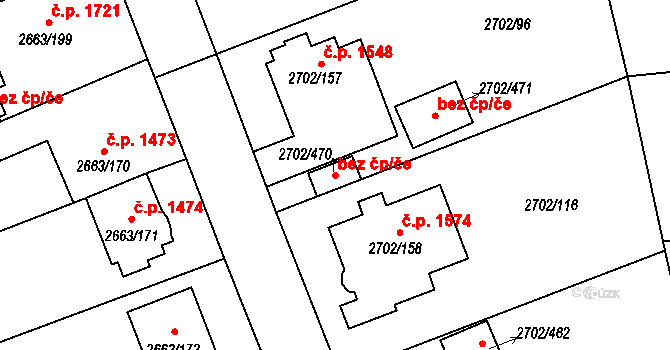 Opava 43814000 na parcele st. 2702/470 v KÚ Opava-Předměstí, Katastrální mapa