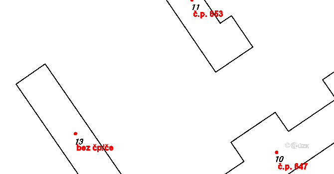 Bučovice 50120000 na parcele st. 12/3 v KÚ Bučovice, Katastrální mapa
