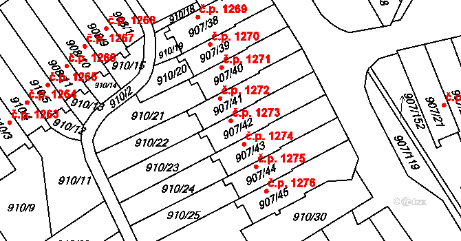 Rychnov nad Kněžnou 1273 na parcele st. 907/42 v KÚ Rychnov nad Kněžnou, Katastrální mapa
