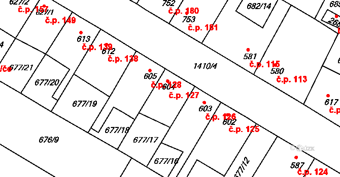 Chlumec nad Cidlinou III 127, Chlumec nad Cidlinou na parcele st. 604 v KÚ Chlumec nad Cidlinou, Katastrální mapa