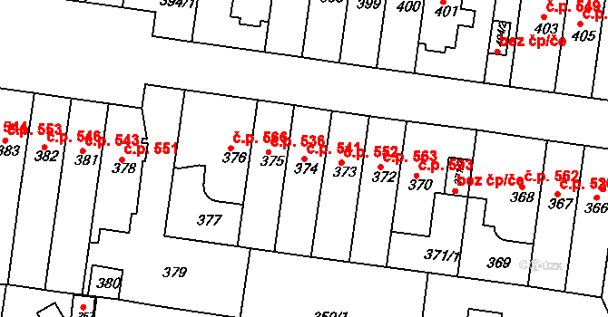 Košíře 541, Praha na parcele st. 374 v KÚ Košíře, Katastrální mapa