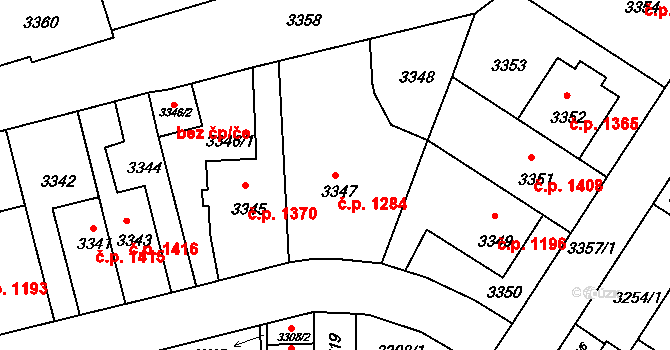 Strašnice 1284, Praha na parcele st. 3347 v KÚ Strašnice, Katastrální mapa