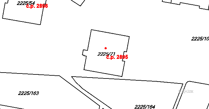 Záběhlice 2895, Praha na parcele st. 2225/71 v KÚ Záběhlice, Katastrální mapa