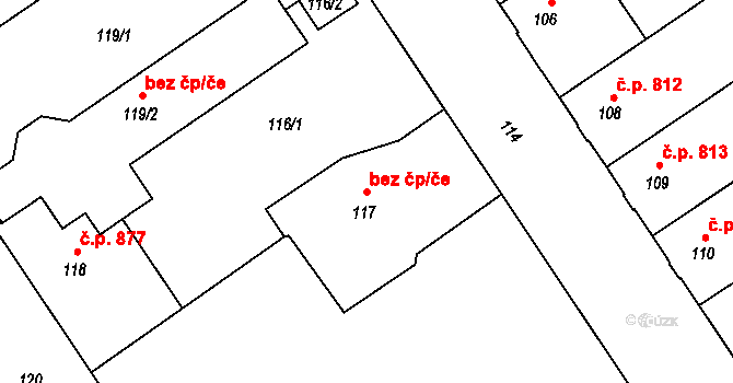 Bohumín 38216001 na parcele st. 117 v KÚ Nový Bohumín, Katastrální mapa