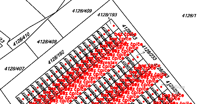 Kutná Hora 38271001 na parcele st. 4128/217 v KÚ Kutná Hora, Katastrální mapa