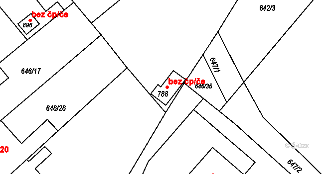 Borohrádek 38459001 na parcele st. 788 v KÚ Borohrádek, Katastrální mapa