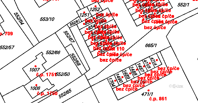 Nový Jičín 38948001 na parcele st. 858 v KÚ Nový Jičín-Horní Předměstí, Katastrální mapa