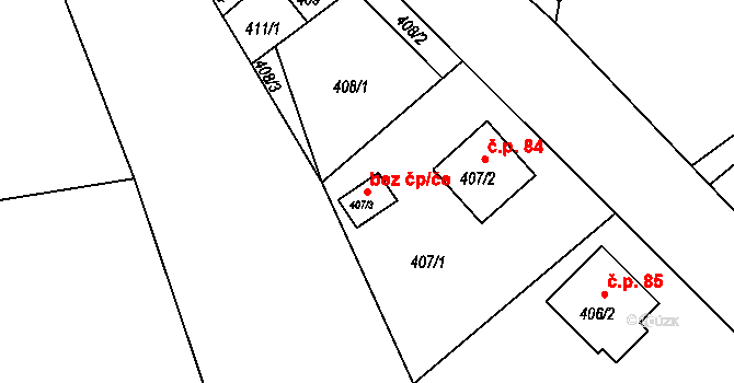 Šenov u Nového Jičína 38963001 na parcele st. 407/3 v KÚ Šenov u Nového Jičína, Katastrální mapa