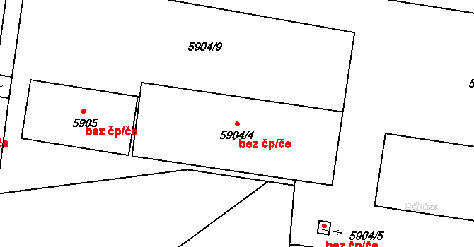 Česká Lípa 3410 na parcele st. 5904/4 v KÚ Česká Lípa, Katastrální mapa