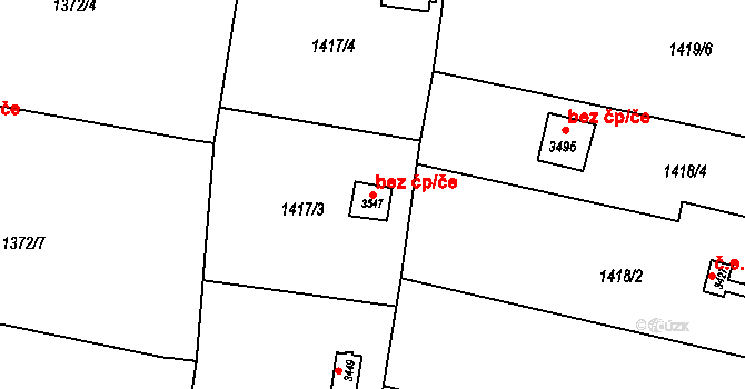 Hořice 39770001 na parcele st. 3547 v KÚ Hořice v Podkrkonoší, Katastrální mapa