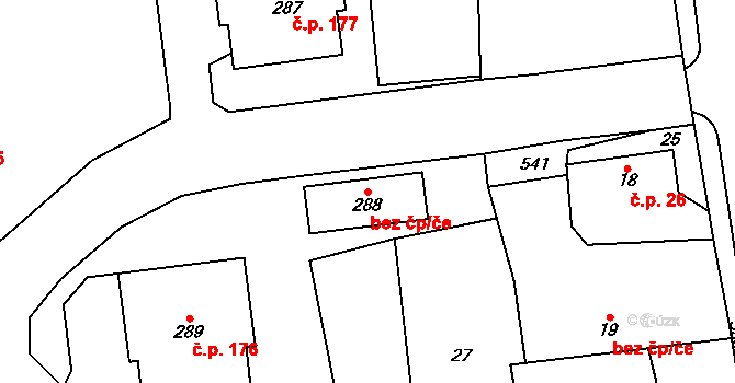 Tmaň 40576001 na parcele st. 288 v KÚ Tmaň, Katastrální mapa