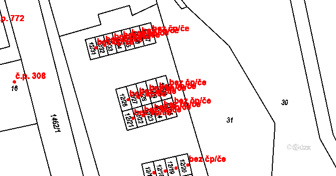 Chrastava 40802001 na parcele st. 12/30 v KÚ Chrastava I, Katastrální mapa