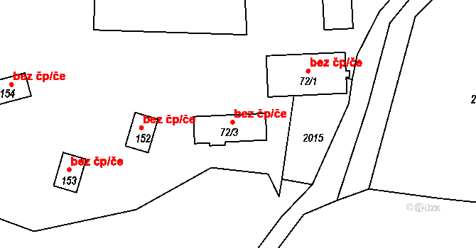 Radětice 40926001 na parcele st. 72/3 v KÚ Radětice u Bechyně, Katastrální mapa