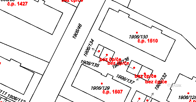 Praha 43226001 na parcele st. 1906/134 v KÚ Uhříněves, Katastrální mapa