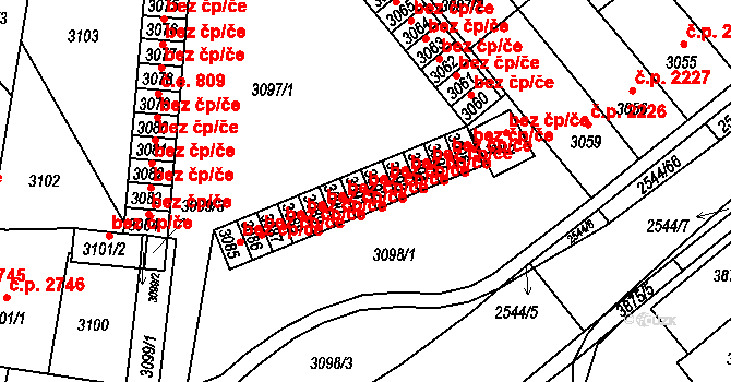 Chomutov 43281001 na parcele st. 3091 v KÚ Chomutov II, Katastrální mapa
