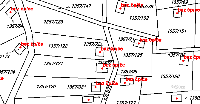Jablonec nad Nisou 44201001 na parcele st. 1357/72 v KÚ Mšeno nad Nisou, Katastrální mapa