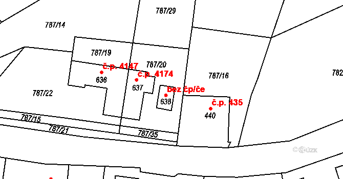 Jablonec nad Nisou 44204001 na parcele st. 638 v KÚ Kokonín, Katastrální mapa