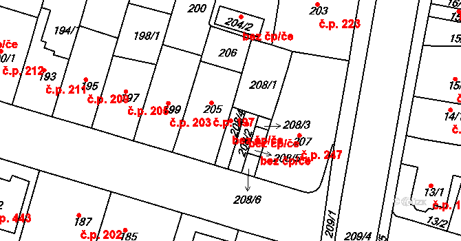 Teplice 45147001 na parcele st. 208/4 v KÚ Teplice-Řetenice, Katastrální mapa