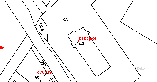 Teplice 45153001 na parcele st. 1031/3 v KÚ Sobědruhy, Katastrální mapa
