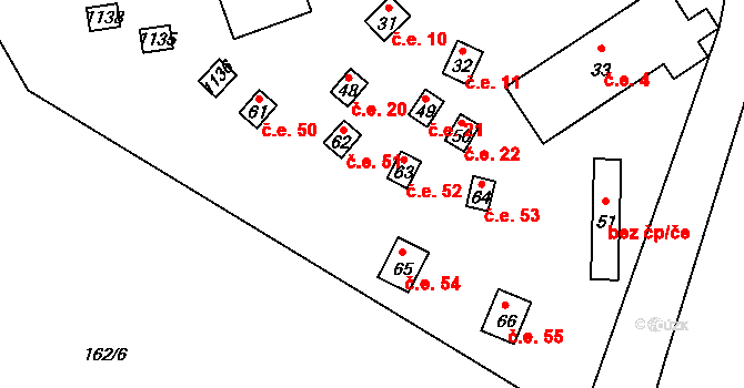 Beranovka 52, Teplá na parcele st. 63 v KÚ Beranovka, Katastrální mapa
