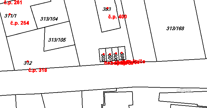Černčice 46270001 na parcele st. 602 v KÚ Černčice u Loun, Katastrální mapa
