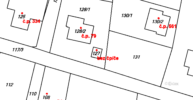 Fryčovice 46449001 na parcele st. 127 v KÚ Fryčovice, Katastrální mapa