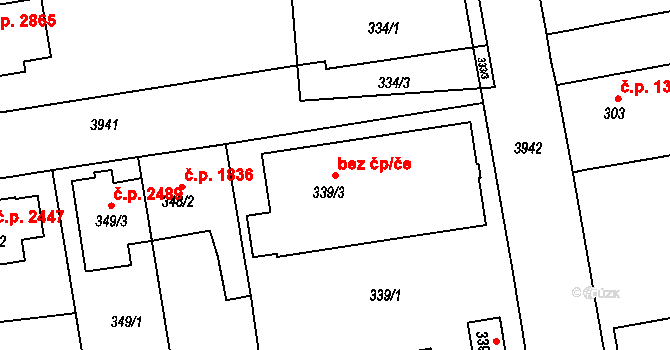 Praha 46681001 na parcele st. 339/3 v KÚ Horní Počernice, Katastrální mapa