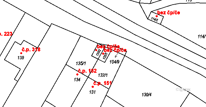 Bystřice pod Hostýnem 47557001 na parcele st. 132/2 v KÚ Rychlov u Bystřice pod Hostýnem, Katastrální mapa