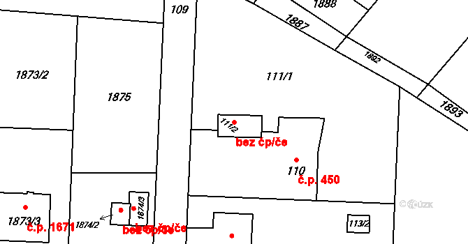 Petřvald 48984001 na parcele st. 111/2 v KÚ Petřvald u Karviné, Katastrální mapa