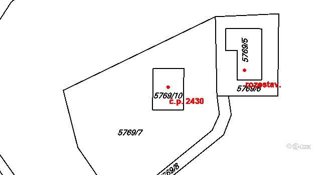Pod Bezručovým vrchem 2430, Krnov na parcele st. 5769/10 v KÚ Krnov-Horní Předměstí, Katastrální mapa